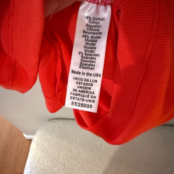 EUC Michael Stars Maude Power Shoulder Vibrant Coral Red Mini Dress - Picture 5 of 10